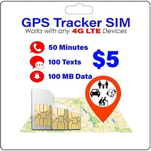 SpeedTalk Mobile GPS Tracker SIM Card for Pet Kid Senior Car 5G 4G Tracking Device - 30 Days Service - USA Canada & Mexico Roaming