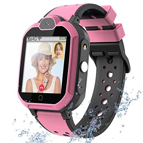 4G GPS Kids Smartwatch Phone - Boys Girls Waterproof Watch with GPS Locator 2 Way Call Camera Voice & Video Chat SOS Alarm Pedometer WiFi Wrist Watch Birthday Back to School Gifts for Students,4G Pink