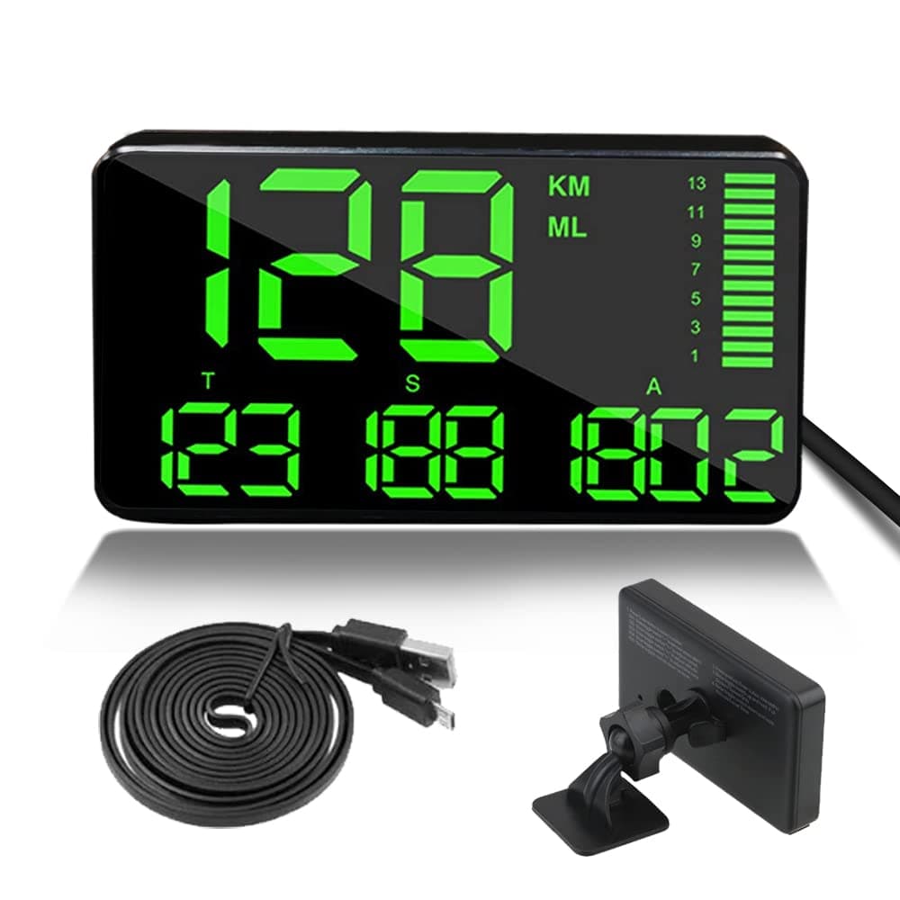 Kingneed - Pantalla original universal de GPS con velocímetro y odómetro digital para automóvil, la velocidad aparece en entalla en millas por hora, con alarma de exceso de velocidad, para todos los vehículos C60/C60S/C80/C90.