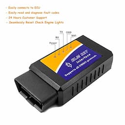 LJPXHHU ELM327 OBD2 Bluetooth Scanner Code Reader Reset for Android Windows, Auto Car Diagnostic Scan Tool Vehicle OBDII