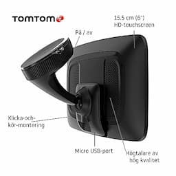 TomTom Car Sat Nav GO Discover, with Traffic Congestion and Speed Cam Alerts Thanks to TomTom Traffic, World Maps, Quick-Updates via WiFi,Black, 6 Inch