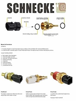 SCHNECKE 33-26133-AA Engine Coolant Temperature Sensor compatible with Ford 86-97 Aerostar / 83-89 B600 B700 / 83-87 B7000 / 84-90 Bronco II / 68-96 Bronco / 80-86 C600 C700 C800 / 65-74 Country Sedan