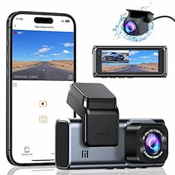 Dash Cam Front and Rear 4K+1080P WiFi Dashcams Dash Camera for Cars, Car Camera Dash Cam Front and Rear with App, 24 Hours Parking Mode, G-Sensor, Loop Recording, Support 256GB Max