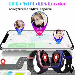 4G GPS Kids Smartwatch Phone - Boys Girls Waterproof Watch with GPS Locator 2 Way Call Camera Voice & Video Chat SOS Alarm Pedometer WiFi Wrist Watch Birthday Back to School Gifts for Students,4G Pink