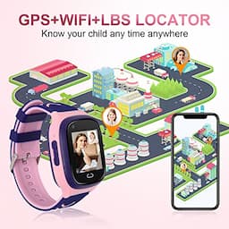 4G Kids Smart Watch GPS Tracker - Smartwatch with Two Way Call Video Calling 7 Puzzle Games Voice Chat SOS School Mode Pedometer Geo-Fence Wi-Fi Touch Screen Alarm Clock Smartwatches for Boys Girls