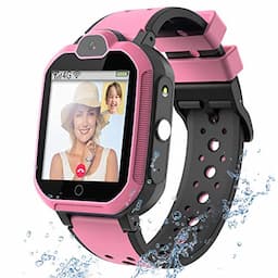 4G GPS Kids Smartwatch Phone - Boys Girls Waterproof Watch with GPS Locator 2 Way Call Camera Voice & Video Chat SOS Alarm Pedometer WiFi Wrist Watch Birthday Back to School Gifts for Students,4G Pink