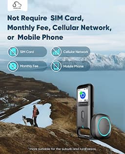 Aorkuler GPS Dog Tracker, Pet Tracker No Monthly Fee No Subscription, Dog Tracker Without Cellular Networks,Real-Time Tracking Device for Dog and Pets, Dog Tracker Without Mobile Phones