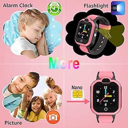 4G GPS Kids Smartwatch Phone - Boys Girls Waterproof Watch with GPS Locator 2 Way Call Camera Voice & Video Chat SOS Alarm Pedometer WiFi Wrist Watch Birthday Back to School Gifts for Students,4G Pink