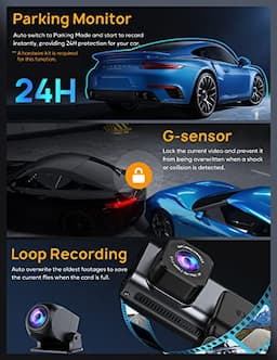 Dash Cam Front and Rear 4K+1080P WiFi Dashcams Dash Camera for Cars, Car Camera Dash Cam Front and Rear with App, 24 Hours Parking Mode, G-Sensor, Loop Recording, Support 256GB Max