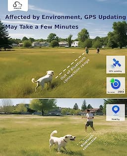 Aorkuler GPS Dog Tracker, Pet Tracker No Monthly Fee No Subscription, Dog Tracker Without Cellular Networks,Real-Time Tracking Device for Dog and Pets, Dog Tracker Without Mobile Phones