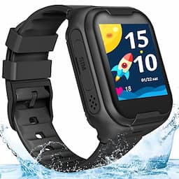 Elderly 4G GPS Smart Watch Real-Time Tracking Two-Way Phone Call GPS Tracker Waterproof Touchscreen Watch with Camera SOS Emergency Alarm Pedometer Tracker Watch Christmas Birthday Gift(Black)