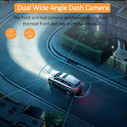 ORSKEY Dash Cam for Cars Front and Rear 1080P Full HD in Car Camera Dual Lens Dashcam for Cars 170 Wide Angle with Loop Recording and G-Sensor