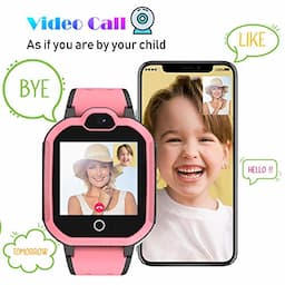 4G GPS Kids Smartwatch Phone - Boys Girls Waterproof Watch with GPS Locator 2 Way Call Camera Voice & Video Chat SOS Alarm Pedometer WiFi Wrist Watch Birthday Back to School Gifts for Students,4G Pink