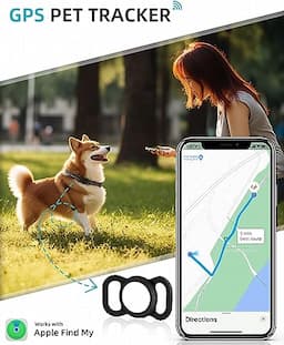 Vebiso GPS Tracker for Dogs, Mini GPS Cat Tracker, Real-Time Location Pet Tracking Smart Activity Tracker (iOS Only), No Monthly Fee, Compatible with Apple Find My, GPS Tracker for Cats and Dogs