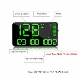 Kingneed - Pantalla original universal de GPS con velocímetro y odómetro digital para automóvil, la velocidad aparece en entalla en millas por hora, con alarma de exceso de velocidad, para todos los vehículos C60/C60S/C80/C90.