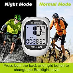 MEILAN M3 Mini GPS Bike Computer, Wireless Bike Odometer and Speedometer Bicycle Computer Waterproof Cycling Computer with LCD Backlight Display for Men Women Teens Bikers Outdoor Cycling