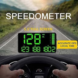 Pantalla de velocímetro de 5.5 pulgadas MPH/KMH con alarma de exceso de velocidad para todos los vehículos, camiones, bicicletas, motocicletas, velocidad, kilometraje de conducción, cálculo de tiempo