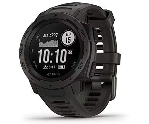 Garmin Instinct, Rugged Outdoor Watch with GPS, Features GLONASS and Galileo, Heart Rate Monitoring and 3-Axis Compass, Graphite