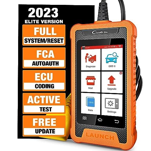 2023 Launch X431 Elite Bidirectional Tool fit for Chrysler Dodge Jeep, FCA Autoauth, Full System Diagnostic Scanner, All Resets, ECU Coding, Battery Registration, Key Programming, Lifetime Free Update