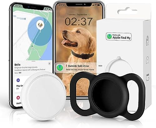 Vebiso GPS Tracker for Dogs, Mini GPS Cat Tracker, Real-Time Location Pet Tracking Smart Activity Tracker (iOS Only), No Monthly Fee, Compatible with Apple Find My, GPS Tracker for Cats and Dogs