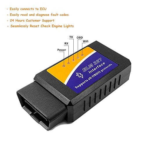 LJPXHHU ELM327 OBD2 Bluetooth Scanner Code Reader Reset for Android Windows, Auto Car Diagnostic Scan Tool Vehicle OBDII Adapter for Check Engine Light with Torque Pro APP