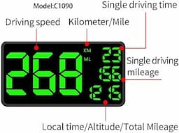 Kingneed Velocímetro GPS para camión, 6.2 pulgadas, pantalla digital, odómetro de vehículo, medidor de viaje, alarma, MPH/KMH