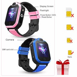 4G GPS Kids Smartwatch Phone - Boys Girls Waterproof Watch with GPS Locator 2 Way Call Camera Voice & Video Chat SOS Alarm Pedometer WiFi Wrist Watch Birthday Back to School Gifts for Students,4G Pink