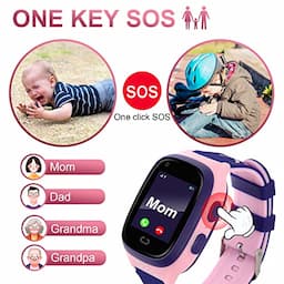 4G Kids Smart Watch GPS Tracker - Smartwatch with Two Way Call Video Calling 7 Puzzle Games Voice Chat SOS School Mode Pedometer Geo-Fence Wi-Fi Touch Screen Alarm Clock Smartwatches for Boys Girls