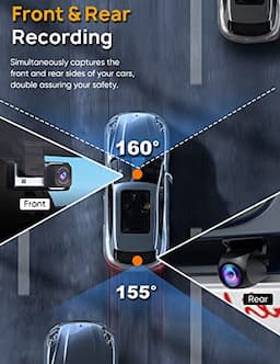 Dash Cam Front and Rear 4K+1080P WiFi Dashcams Dash Camera for Cars, Car Camera Dash Cam Front and Rear with App, 24 Hours Parking Mode, G-Sensor, Loop Recording, Support 256GB Max