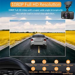 ORSKEY Dash Cam for Cars Front and Rear 1080P Full HD in Car Camera Dual Lens Dashcam for Cars 170 Wide Angle with Loop Recording and G-Sensor
