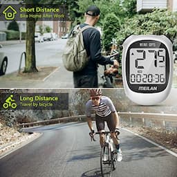 MEILAN M3 Mini GPS Bike Computer, Wireless Bike Odometer and Speedometer Bicycle Computer Waterproof Cycling Computer with LCD Backlight Display for Men Women Teens Bikers Outdoor Cycling
