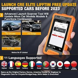 2023 Launch X431 Elite Bidirectional Tool fit for Chrysler Dodge Jeep, FCA Autoauth, Full System Diagnostic Scanner, All Resets, ECU Coding, Battery Registration, Key Programming, Lifetime Free Update